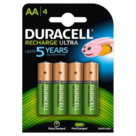 Blister de 4 piles rechargeables LR06 AA 2500mAh DURACELL ULTRA