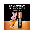Blister de 4 piles NiMH rechargeables HR3 AAA 900mAh DURACELL