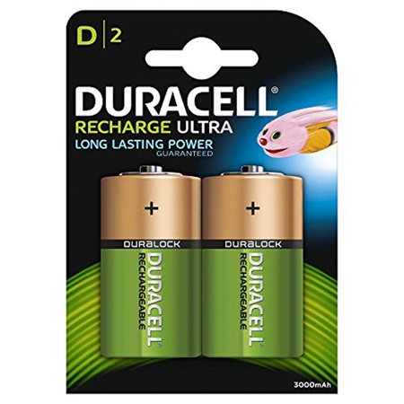 Blister de 2 piles rechargeables LR20 D 2200mAh DURACELL ULTRA