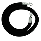 CORDE-1-5-N - Corde de guidage pour poteau à corde velours - Long : 1,5m - Noir