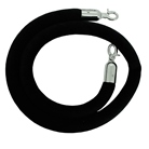 CORDE-V-NC - Corde de guidage pour poteau à corde velours - Long : 1,6m - Noir