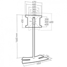 Colonne pour écran LCD ERARD PRO Lux Up 1600XL - Hauteur : 160cm