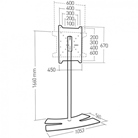 Colonne pour écran LCD ERARD PRO Lux Up 1600XL - Hauteur : 160cm