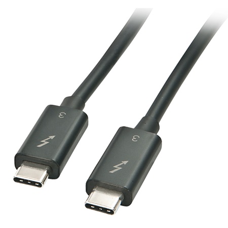 Cordon Thunderbolt 3 USB type C mâle/mâle - Long. : 50cm - Noir LINDY