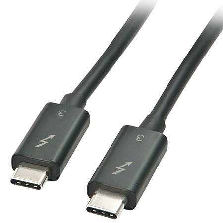 Cordon Thunderbolt 3 USB type C mâle/mâle - Long. : 2m - Noir LINDY