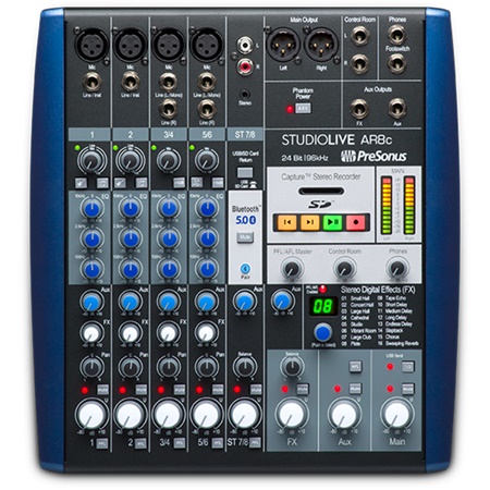 Console analogique hybride 8 canaux, Bluetooth, Multi-Effets Presonus