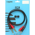 Cordon 2 JACK Mono mâle - 2 CINCH mâle - longueur 1 mètre KLOTZ CABLES