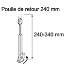 POULIE-TC - Poulie tendeur 240mm blanc pour SUPERTRAC ou THEATRAC à tirage cordon