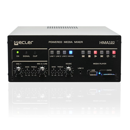 Ampli mélangeur 100V 120W avec player multimédia HMA120 Ecler