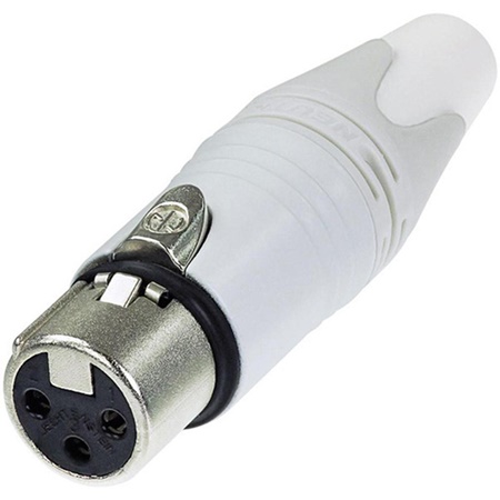 Fiche XLR 3 points femelle droite NEUTRIK NC3FXX-WT (XLR 3F) série XX