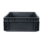 Bac ''EU'' en polypropylène BLACKCASE - 400x300x120mm - Noir 14,4l