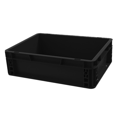 Bac ''EU'' en polypropylène BLACKCASE - 400x300x120mm - Noir 14,4l