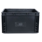 Bac ''EU'' en polypropylène BLACKCASE - 400x300x230mm - Noir 27,6l