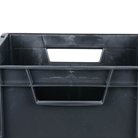 Bac ''EU'' en polypropylène BLACKCASE - 400x300x230mm - Noir 27,6l