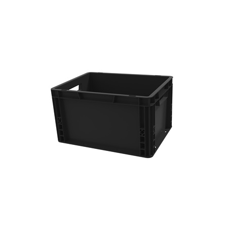 Bac ''EU'' en polypropylène BLACKCASE - 400x300x230mm - Noir 27,6l