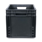 Bac ''EU'' en polypropylène BLACKCASE - 400x300x290mm - Noir 34,8l