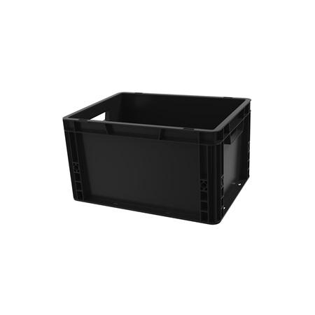 Bac ''EU'' en polypropylène BLACKCASE - 400x300x290mm - Noir 34,8l
