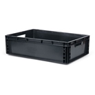 Bac ''EU'' en polypropylène BLACKCASE - 600x400x165mm - Noir 39,6l