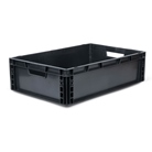 Bac ''EU'' en polypropylène BLACKCASE - 600x400x165mm - Noir 39,6l