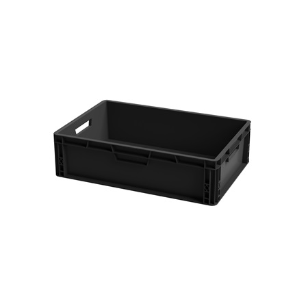 Bac ''EU'' en polypropylène BLACKCASE - 600x400x165mm - Noir 39,6l