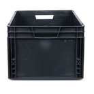 Bac ''EU'' en polypropylène BLACKCASE - 600x400x290mm - Noir 69,6l