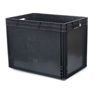 Bac ''EU'' en polypropylène BLACKCASE - 600x400x445mm - Noir 106,8l