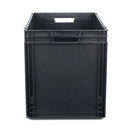 Bac ''EU'' en polypropylène BLACKCASE - 600x400x445mm - Noir 106,8l