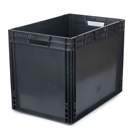 Bac ''EU'' en polypropylène BLACKCASE - 600x400x445mm - Noir 106,8l