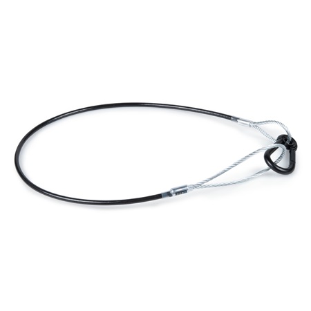 Elingue de sécurité projecteur gainée noire 3mm - 65cm grande boucle