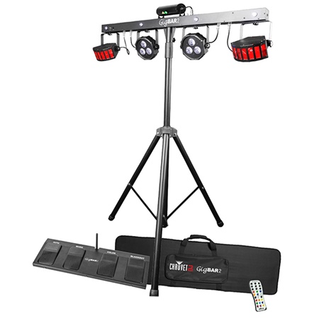 Kit lumineux complet 2 pars LED, 2 derby + 1 laser en sacoche Chauvet