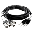 Multipaire 4 XLR3 mâle - 4 JACK stéréo mâle - longueur 6m SOMMER CABLE