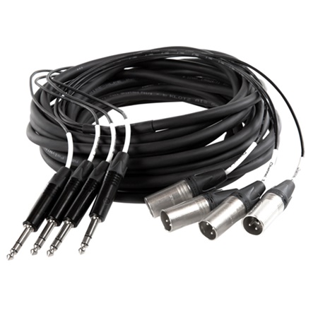 Multipaire 4 XLR3 mâle - 4 JACK stéréo mâle - longueur 9m SOMMER CABLE