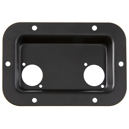 Cuvette encastrable pour 2 embases série D - 136x90x16mm - NOIRE