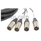 Multipaire analogique 4 XLR3 mâle - 4 XLR3 femelle - longueur 6m