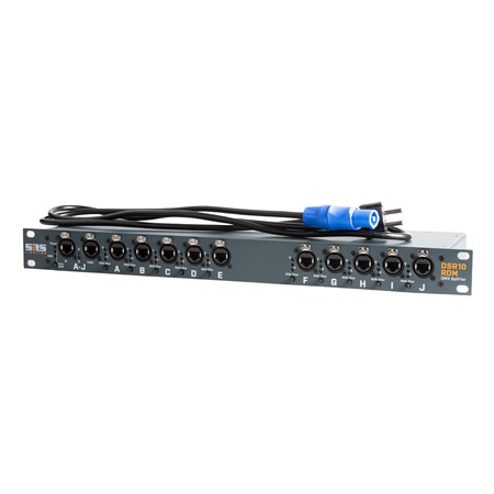 Splitter booster DMX/RDM 1 entrée 10 sorties en RJ45 rackable SRS