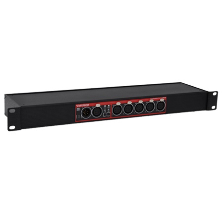 Splitter booster DMX Swisson 5+1 sorties - DMX 5pts rackable 1U