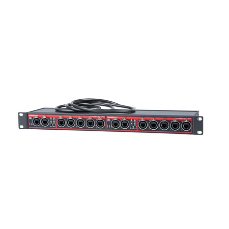 Double Splitter booster DMX/RDM Swisson 1:5+1 en RJ45 rackable 1U