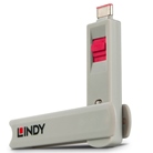 Clé pour verrous de ports USB type C ou Thunderbolt 3 LINDY - Rouge