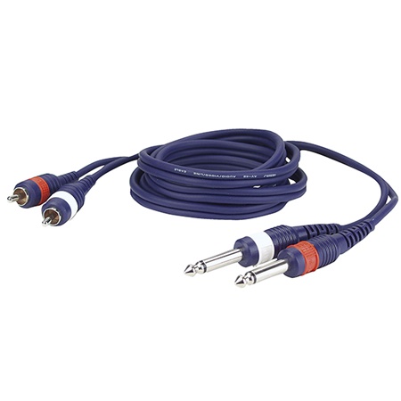 Cordon économique DAP Audio 2 Jack 6,35mm - 2 RCA/CINCH - 3m