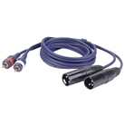 Cordon économique DAP Audio 2 XLR mâle - 2 RCA/CINCH - 1,5m