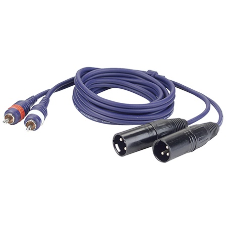 Cordon économique DAP Audio 2 XLR mâle - 2 RCA/CINCH - 1,5m