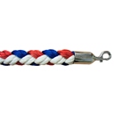 Corde de guidage tressée pour poteau à corde Long: 2m Bleu/Blanc/Rouge