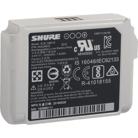 Batterie lithium ion pour émetteur pocket ADX1 Shure