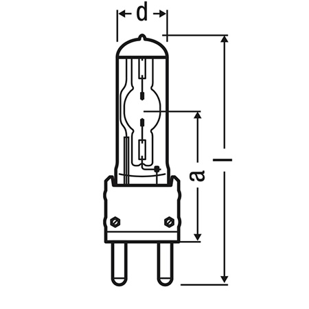 Lampe HMI Studio UV Stop 1200W 100V G38 3700K 115500lm 1000H - OSRAM