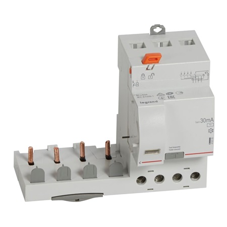 Bloc différentiel 4P 400V - 63A - type AC 30mA Legrand 410500