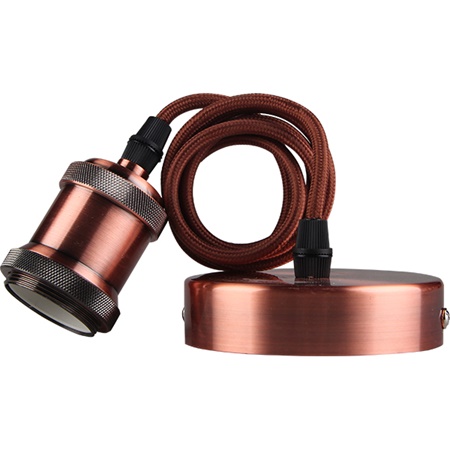 Suspension CALLA avec câble tressé BRONZE CARMIN - E27 - KOSNIC