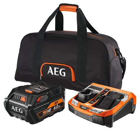 PACK 1 batt. Pro lithium 18V 9,0Ah HD, chargeur rapide+ sac - AEG