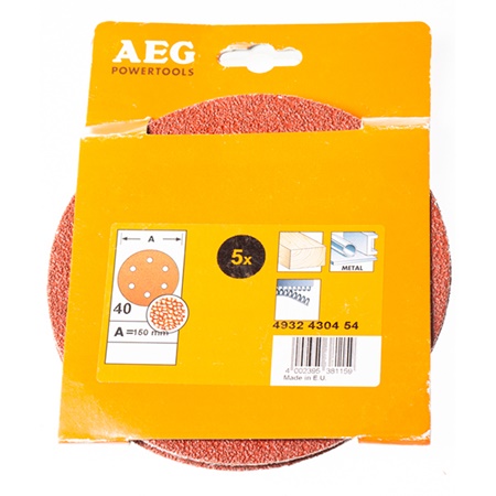 Lot de 5 Abrasifs Ø 150 grain 40 - AEG