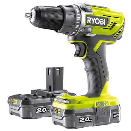 Perceuse-visseuse 18V ONE+ 2 batteries 2,0Ah + chargeur + sac - RYOBI