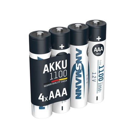 Blister de 4 accumulateurs AAA ANSMANN - 1100mAh, 1,2V